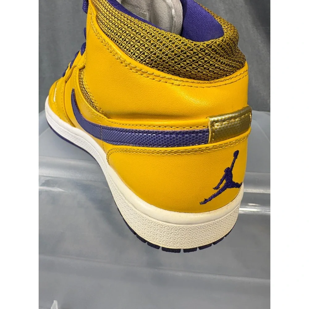 Air Jordan 1 Mid Lakers Size 8 Mens Yellow/Purple 2013 554724-708